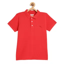 LADORE Kids Red Solid Polo T-Shirt image 1