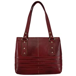 Genwayne Maroon Textured Medium Shoulder Handbag image 1