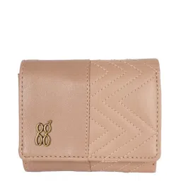Baggit Lzxe Teague Beige Textured Tri-Fold Wallet for Women image 1