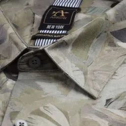 Arrow New York Green Cotton Slim Fit Printed Shirt image 5