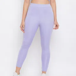 Clovia Purple Slim Fit Tights image 1