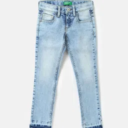 United Colors of Benetton Girls Blue Solid Jeans image 1