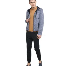 Basics Blue Full Sleeves Hood Jacket image 5