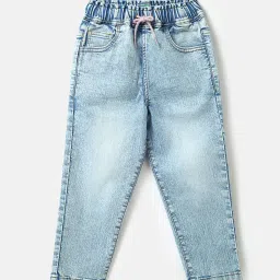 United Colors of Benetton Girls Blue Solid Jeans image 1