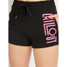 Madame M Secret Black Cotton Regular Fit Solid Shorts image 4