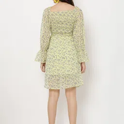 MUMRAA Floral Print Flared Sleeve Fit & Flare Dress image 4