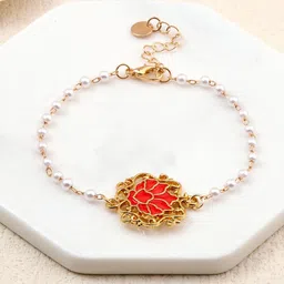 SALTY Serenity Lotus Gold-Plated Link Bracelet image 1