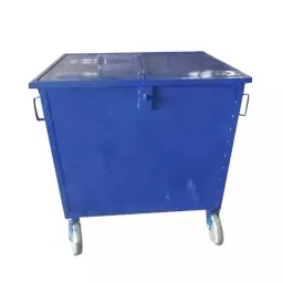 Grassland Dustbin Mild Steel Blue 660 L with Lid & 4 Wheels, GPL1155 image 2