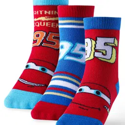 Cute Walk by Babyhug Disney Anti Bacterial Ankle Length Socks Cars Graphics Pack of 3  -  Multicolour-picture-28