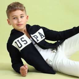 U.S. Polo Assn. Kids Boys Colourblocked Hooded Sweatshirt-picture-6