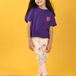 Anthrilo Girls Printed Pure Cotton T-shirt With Pyjamas-picture-18