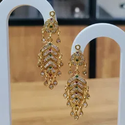 OM KRISHIV COLLECTION Leaf Shaped Drop Earrings-picture-19