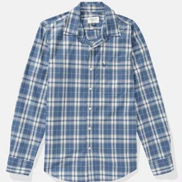 AMERICAN EAGLE OUTFITTERS Men Tartan Checked Spread Collar Pure Cotton Casual Shirt image 3