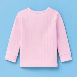 Zero Sinker Knit Full Sleeves Night Suit With Animal Print - Pink image 3