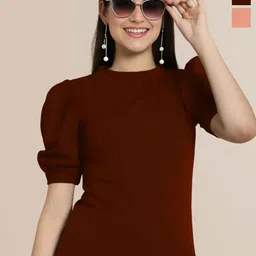 Mast & Harbour Puff Sleeve Top Pack of 2-picture-23