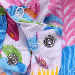 Babyhug Single Jersey Knit Sleeveless Jumpsuit With Floral & Butterfly Print - White image 4