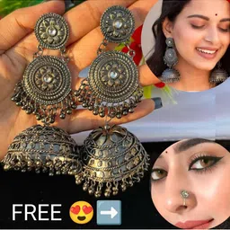 ISLANA Circular Jhumkas Earrings-image-38