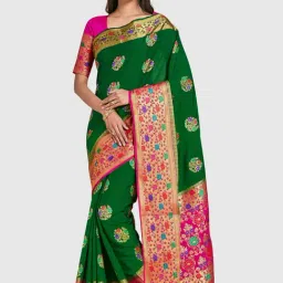 Mimosa Green Woven Sarees With Blouse-picture-31