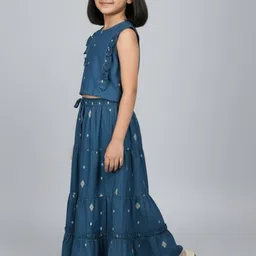 Biglilpeople Girls Embellished Ready to Wear Lehenga & image 2