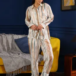 Dusk Attire White Wavy Affair Tie & Dye Co-ord Set image 2