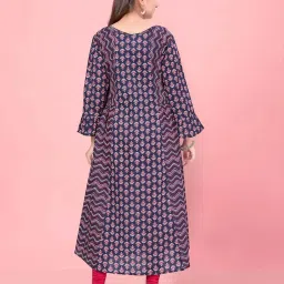 Aarika Kids Navy & Maroon Cotton Printed Kurti Set image 2
