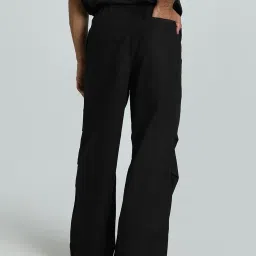 Puma Black Cotton Relaxed Fit Trackpants image 2