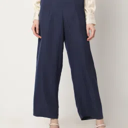 Vero Moda Navy Straight Fit High Rise Pants image 2