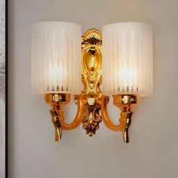 FOS LIGHTING Gold Traditional Double Wall Sconce with Frosted Hand-Cut Glass-picture-28
