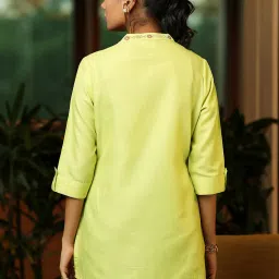 Libas Green Cotton Blend Regular Fit Kurtis image 2