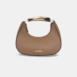 Forever Glam by Pantaloons Taupe Solid Medium Handbag image 2