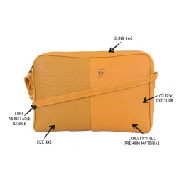 Baggit Yellow Textured Small Cross Body Bag image 2