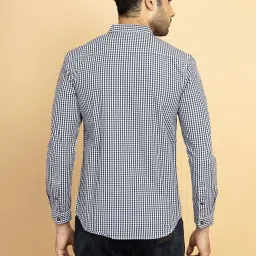 Wrangler Navy Cotton Regular Fit Checks Shirt image 2