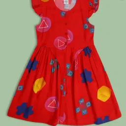 MINIKLUB Kids Red Printed Dress-image-30