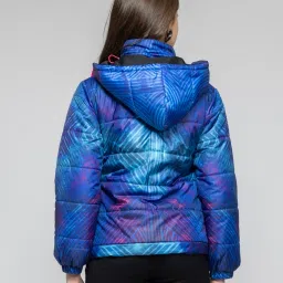 SHAYE Blue Printed Puffer Jacket image 2