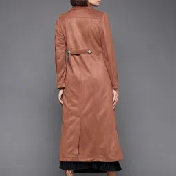 Miss Chase Brown Relaxed Fit Long Jacket image 2