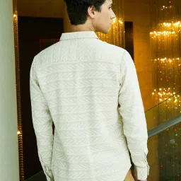 Campus Sutra Beige Regular Fit Printed Shirt image 2