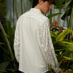 Campus Sutra Beige Regular Fit Embroidered Shirt image 2