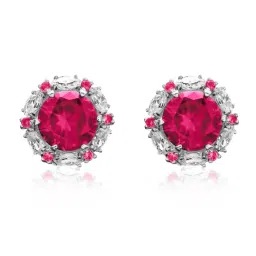 Peora Silver Plated Cubic Zirconia & Crystal Studded Fancy Stud Earrings image 2