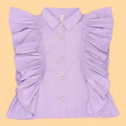 Pantaloons Junior Girls Lavandula Cotton Solid Casual Tops & Tees image 2