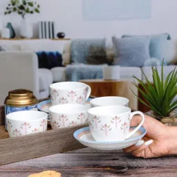 SONAKI White Bone China Tea Coffee Cup - Set of 12 image 2