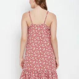 Clovia Dusty Pink Printed Night Dress image 2