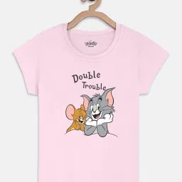 kidsville Tom & Jerry Printed Tshirt For Kids Girls image 1