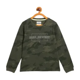Octave Kids Olive Green Cotton Camouflage T-Shirt-picture-36