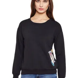 Belle Fille Black Patchwork Sweatshirt-image-75