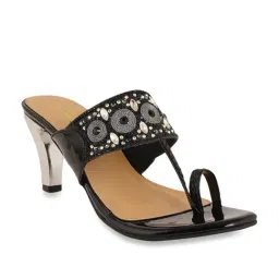 Pelle Albero Women's Black Toe Ring Stilettos-picture-33