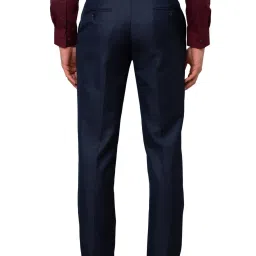 Park Avenue Ink Blue Smart Fit Texture Trousers image 2