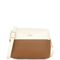 Lavie Hilite Off White & Tan Synthetic Solid Sling Handbag image 2