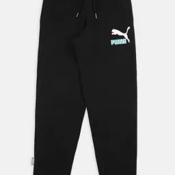 Puma Kids Fandom TR B Black Cotton Relaxed Fit Joggers-picture-18