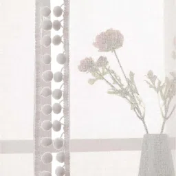 Urban Space White Polyester 7 Ft. Door Curtain With Rod Pocket - Set of 2 image 3