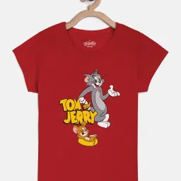 kidsville Tom & Jerry Printed Tshirt For Kids Girls image 1